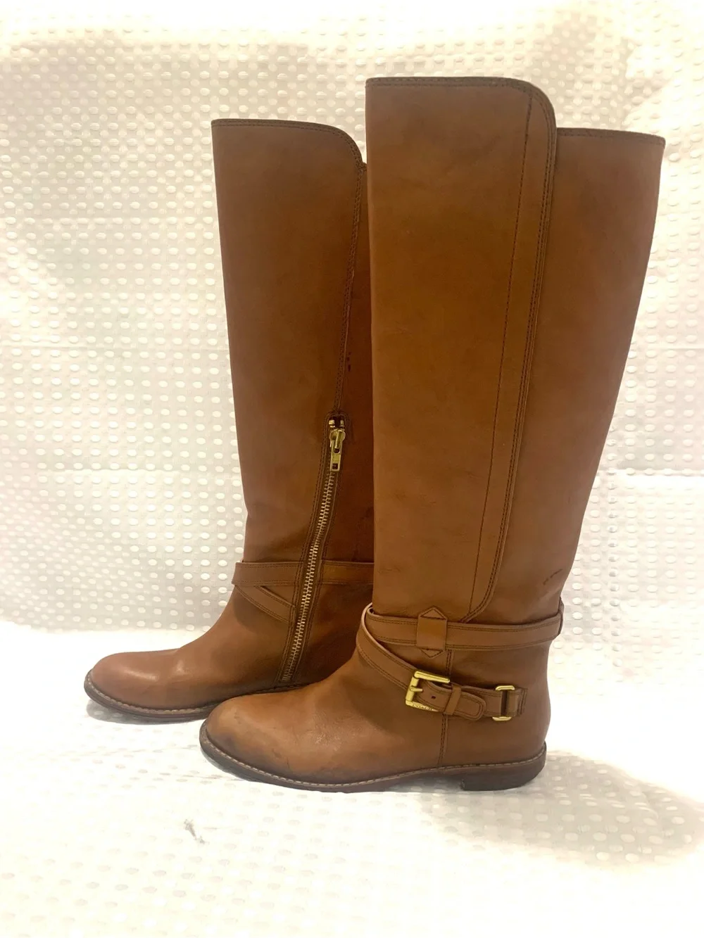 Coach Women's Tall Brown Leather Riding Boots